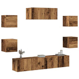 Ensemble de meuble TV mural 5 pcs vieux bois