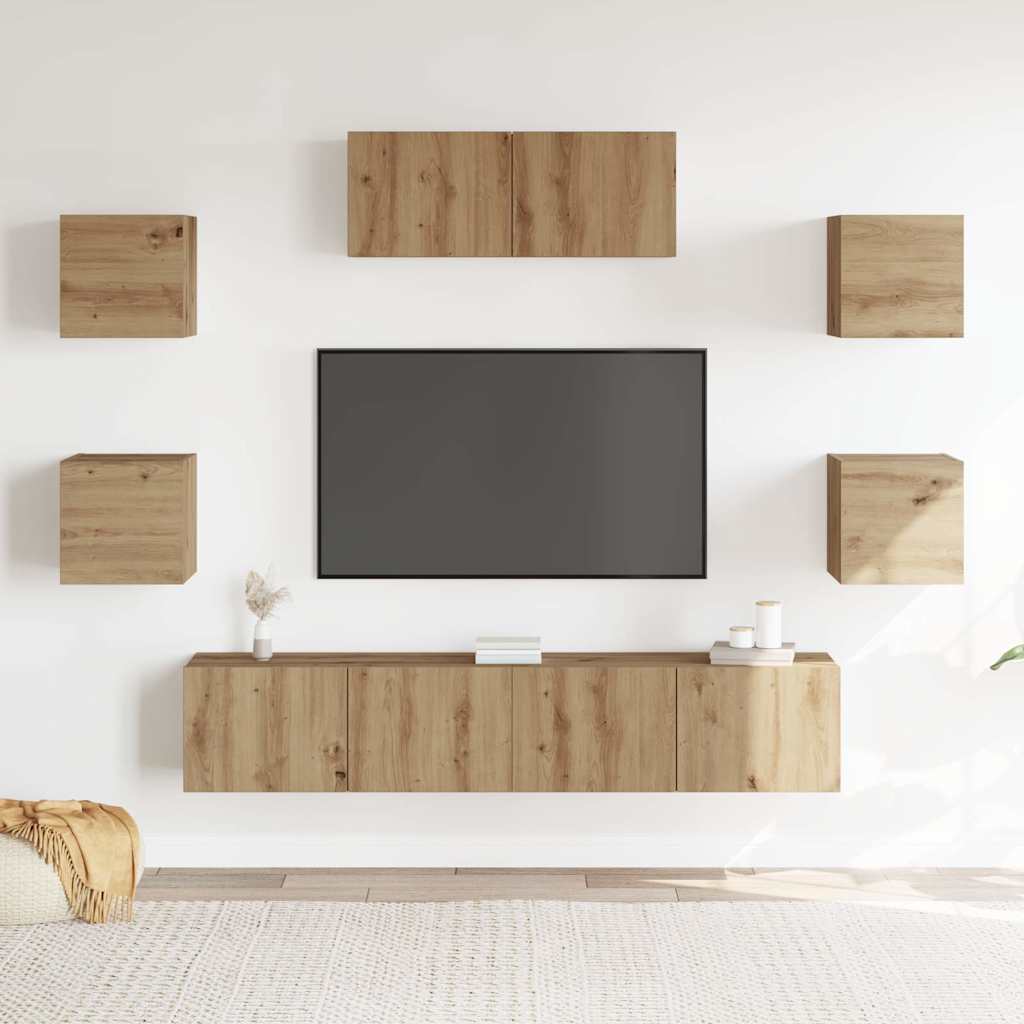 Ensemble de meuble TV mural 5 pcs chêne artisanal