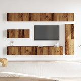 Ensemble de meuble TV mural 7 pcs vieux bois bois d'ingénierie