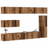 Ensemble de meuble TV mural 7 pcs vieux bois bois d'ingénierie