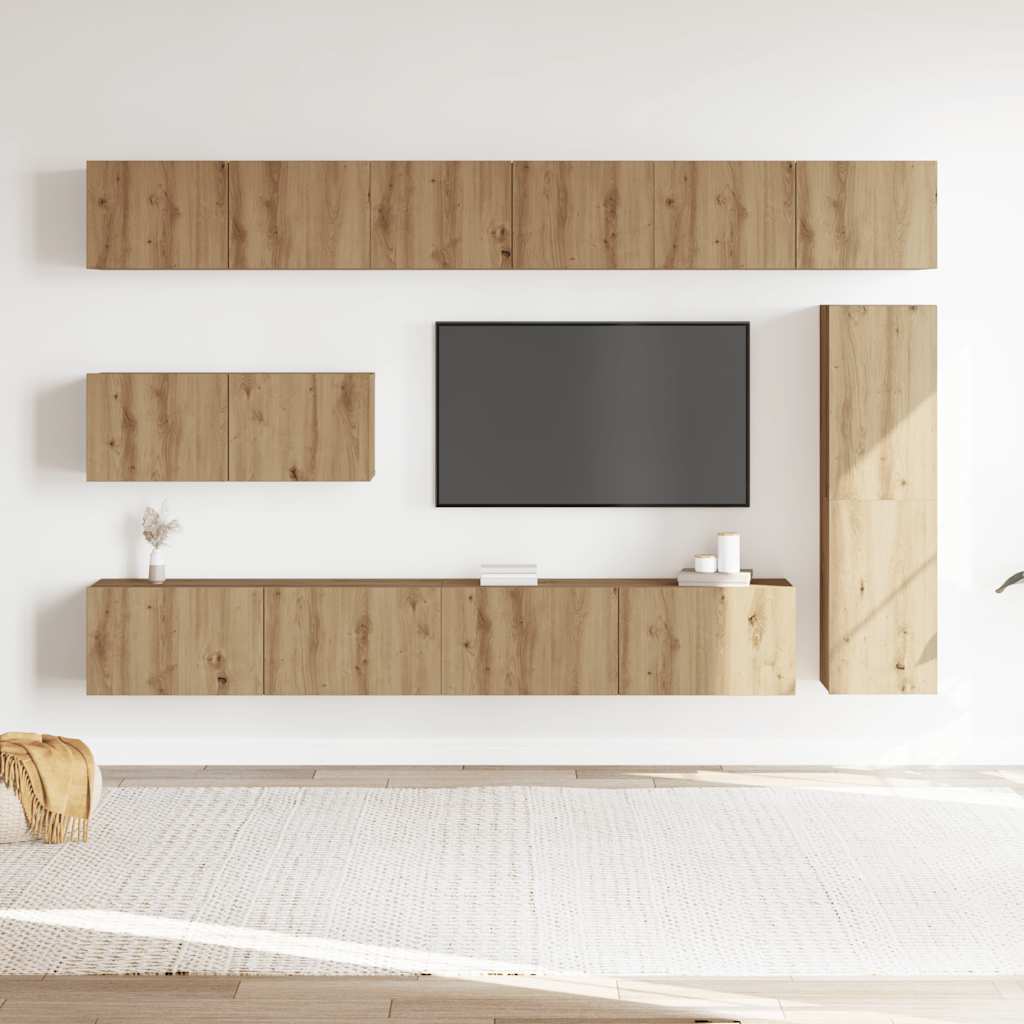 Ensemble de meuble TV mural 7 pcs chêne artisanal