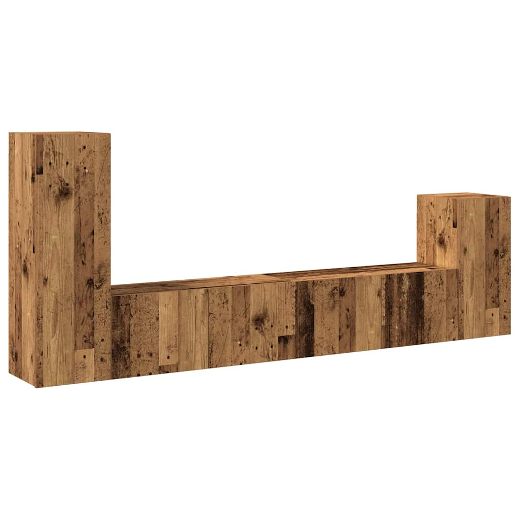 Ensemble de meuble TV mural 4 pcs vieux bois bois d'ingénierie