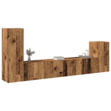 Ensemble de meuble TV mural 4 pcs vieux bois bois d'ingénierie