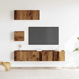 Ensemble de meuble TV mural 4 pcs vieux bois bois d'ingénierie