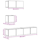 Ensemble de meuble TV mural 4 pcs vieux bois bois d'ingénierie