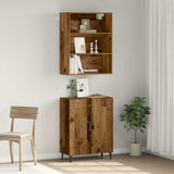 Buffet avec armoire murale vieux bois bois d'ingénierie