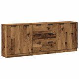 Buffets 3 pcs vieux bois 60x30x70 cm bois d'ingénierie