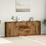 Buffets 3 pcs vieux bois 60x30x70 cm bois d'ingénierie