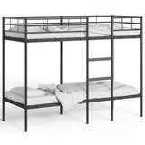 Lit superposé sans matelas noir 75x190 cm acier