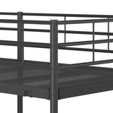 Lit superposé sans matelas noir 75x190 cm acier