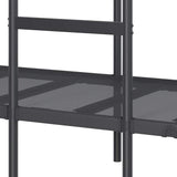 Lit superposé sans matelas noir 75x190 cm acier