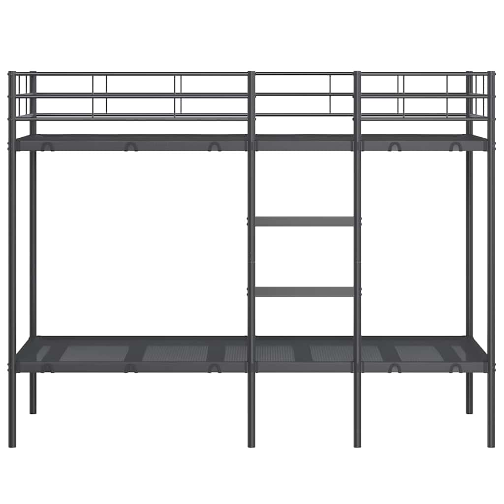 Lit superposé sans matelas noir 80x200 cm acier