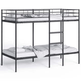 Lit superposé sans matelas noir 90x190 cm acier