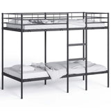 Lit superposé sans matelas noir 90x200 cm acier