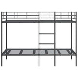 Lit superposé sans matelas noir 90x200 cm acier