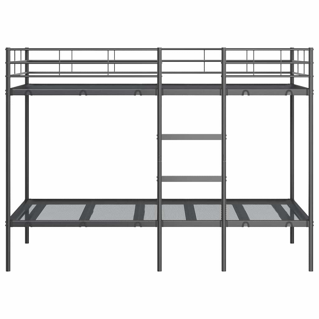 Lit superposé sans matelas noir 100x190 cm acier