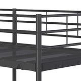 Lit superposé sans matelas noir 100x200 cm acier