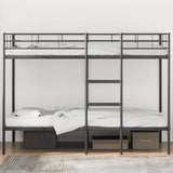 Lit superposé sans matelas noir 107x203 cm acier