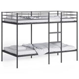 Lit superposé sans matelas noir 107x203 cm acier