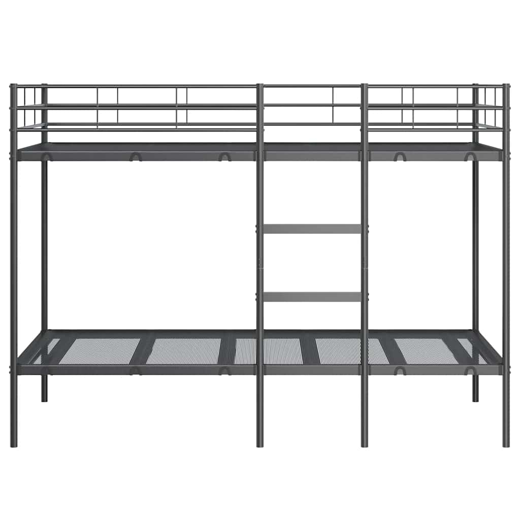 Lit superposé sans matelas noir 107x203 cm acier