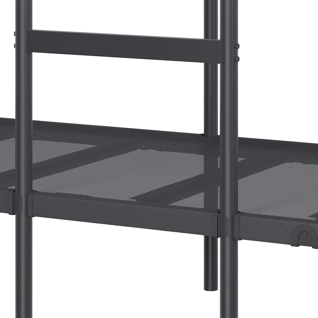 Lit superposé sans matelas noir 107x203 cm acier