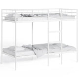 Lit superposé sans matelas blanc 75x190 cm acier