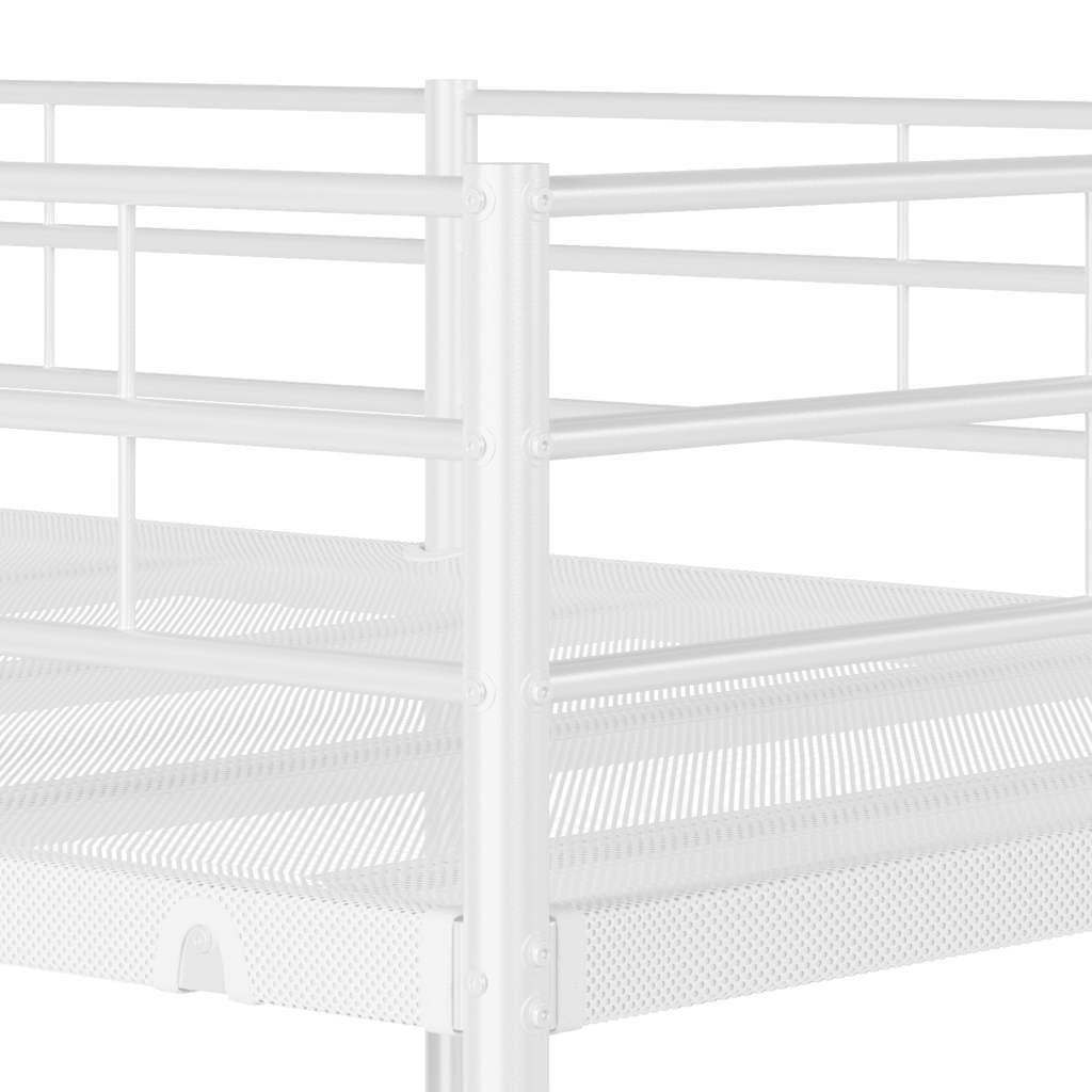 Lit superposé sans matelas blanc 75x190 cm acier