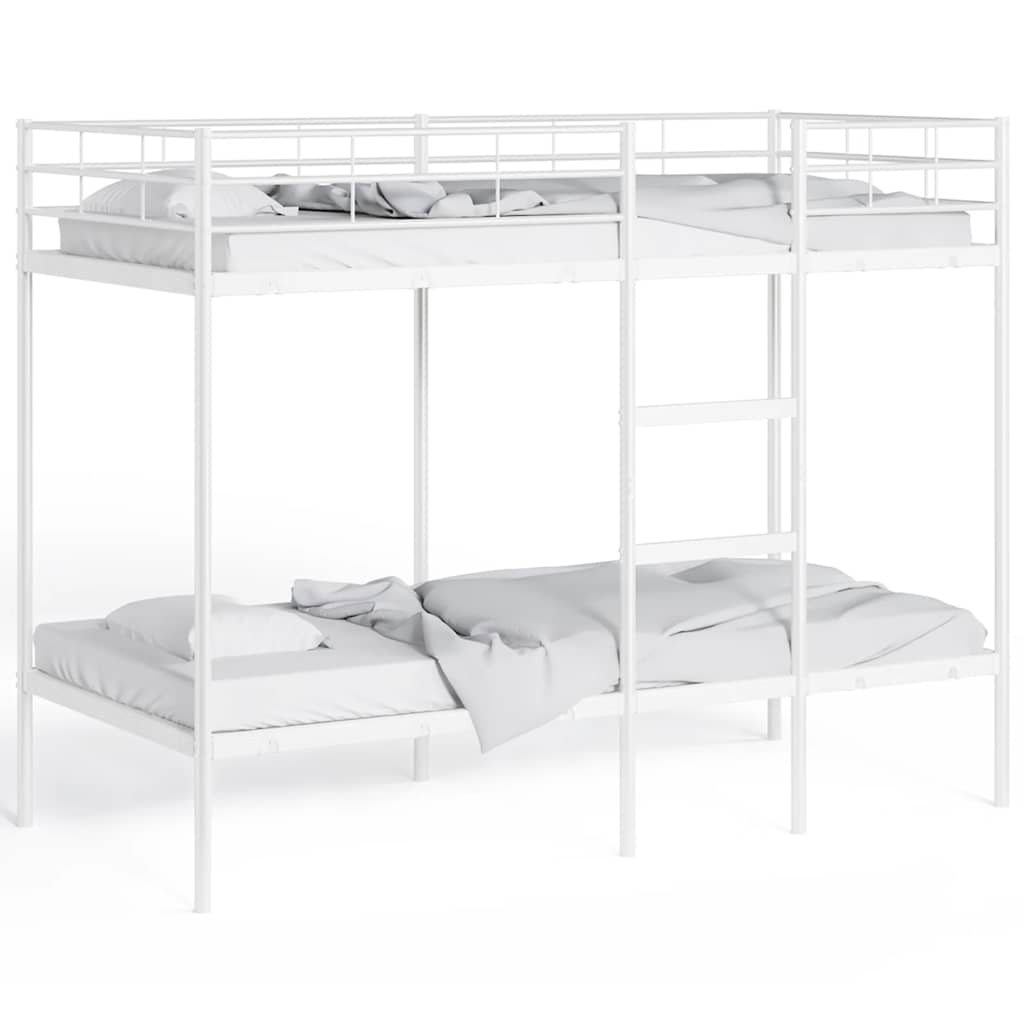 Lit superposé sans matelas blanc 80x200 cm acier