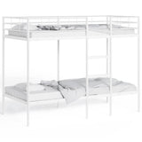 Lit superposé sans matelas blanc 90x190 cm acier