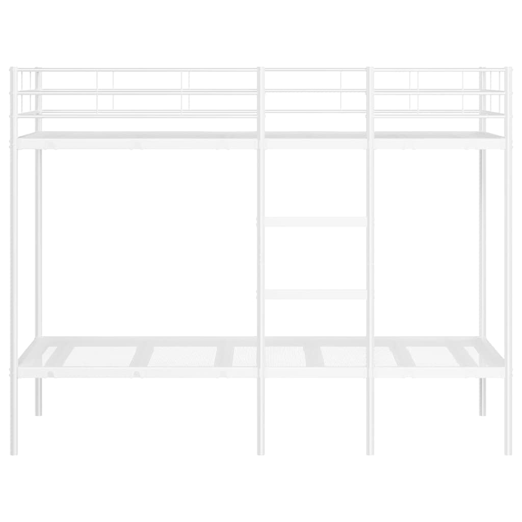 Lit superposé sans matelas blanc 90x190 cm acier