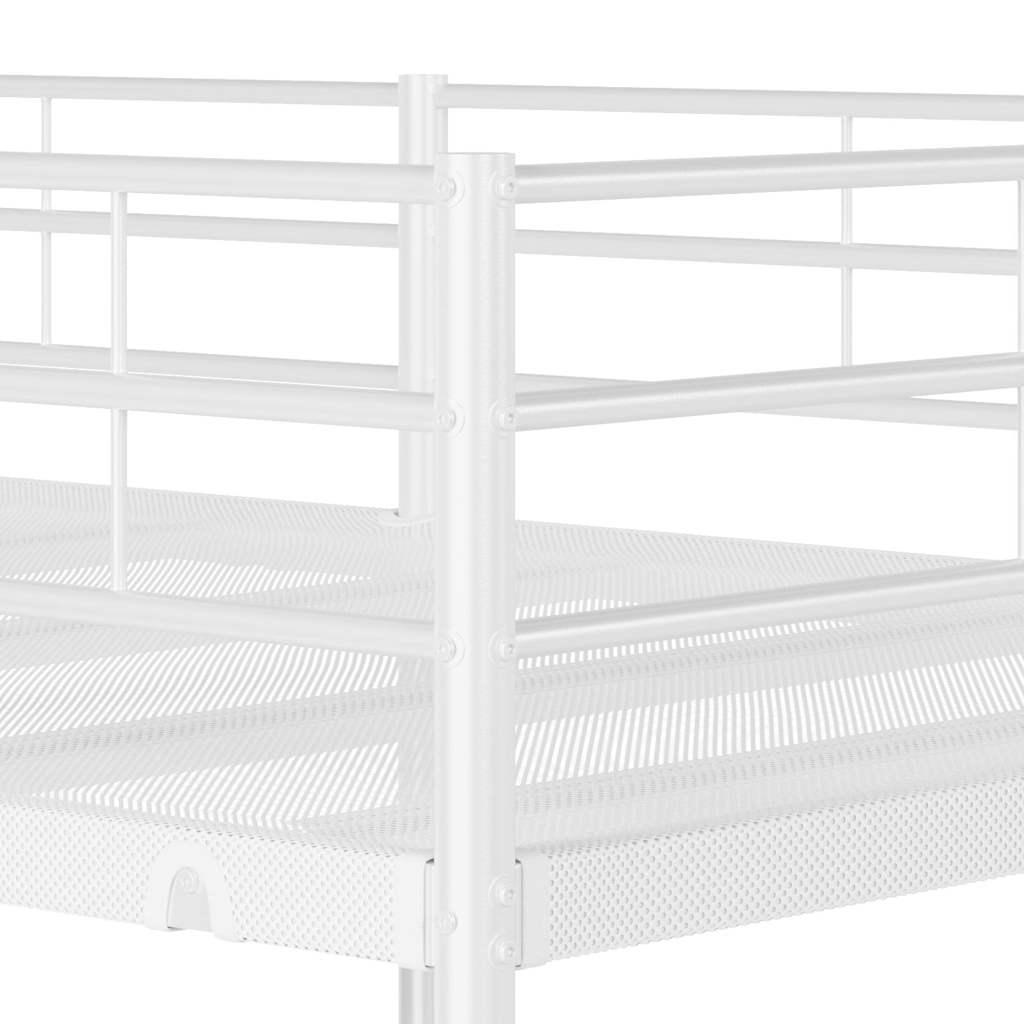 Lit superposé sans matelas blanc 90x190 cm acier