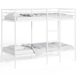 Lit superposé sans matelas blanc 100x190 cm acier