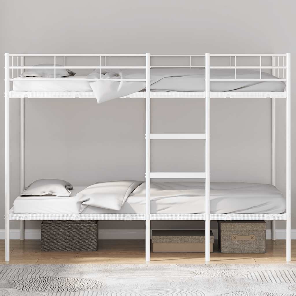 Lit superposé sans matelas blanc 107x203 cm acier