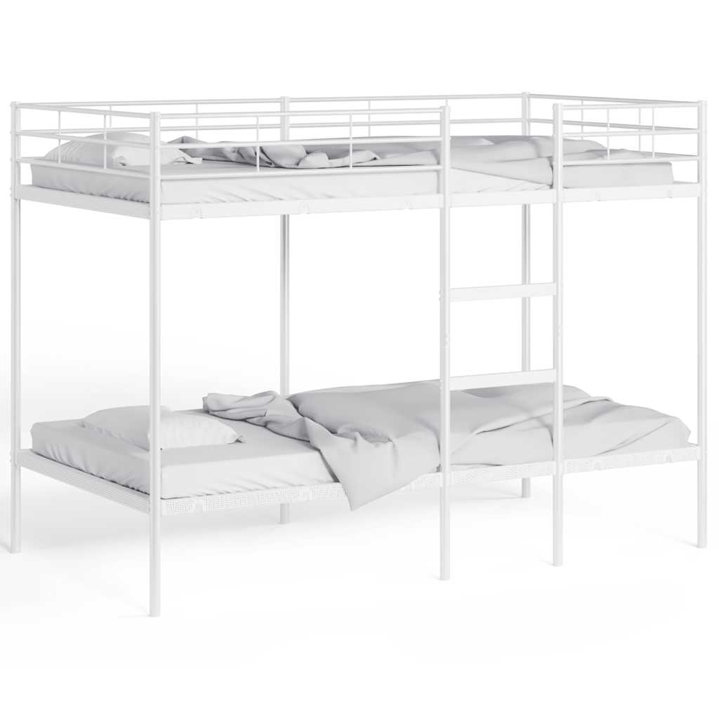 Lit superposé sans matelas blanc 107x203 cm acier