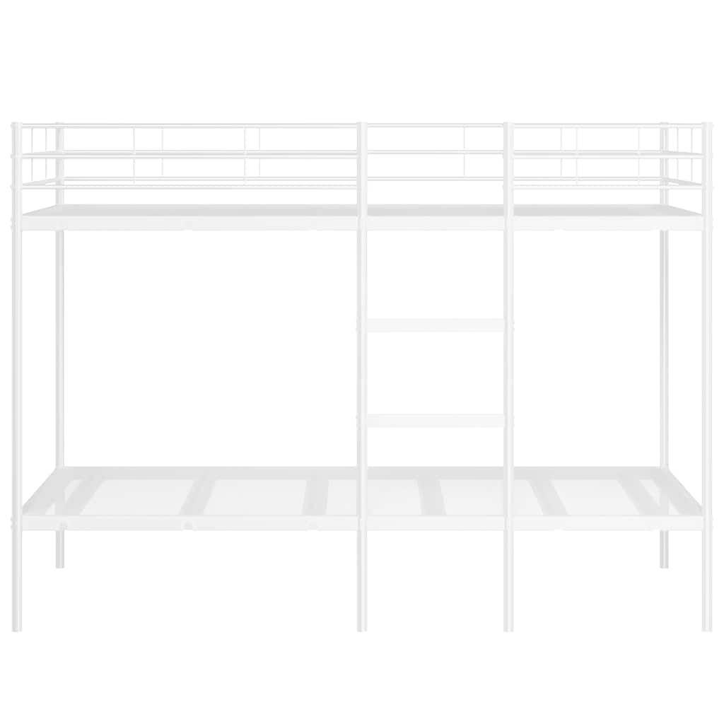 Lit superposé sans matelas blanc 107x203 cm acier