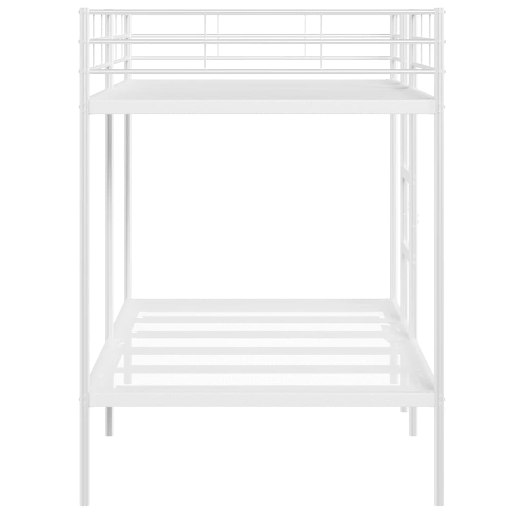 Lit superposé sans matelas blanc 107x203 cm acier