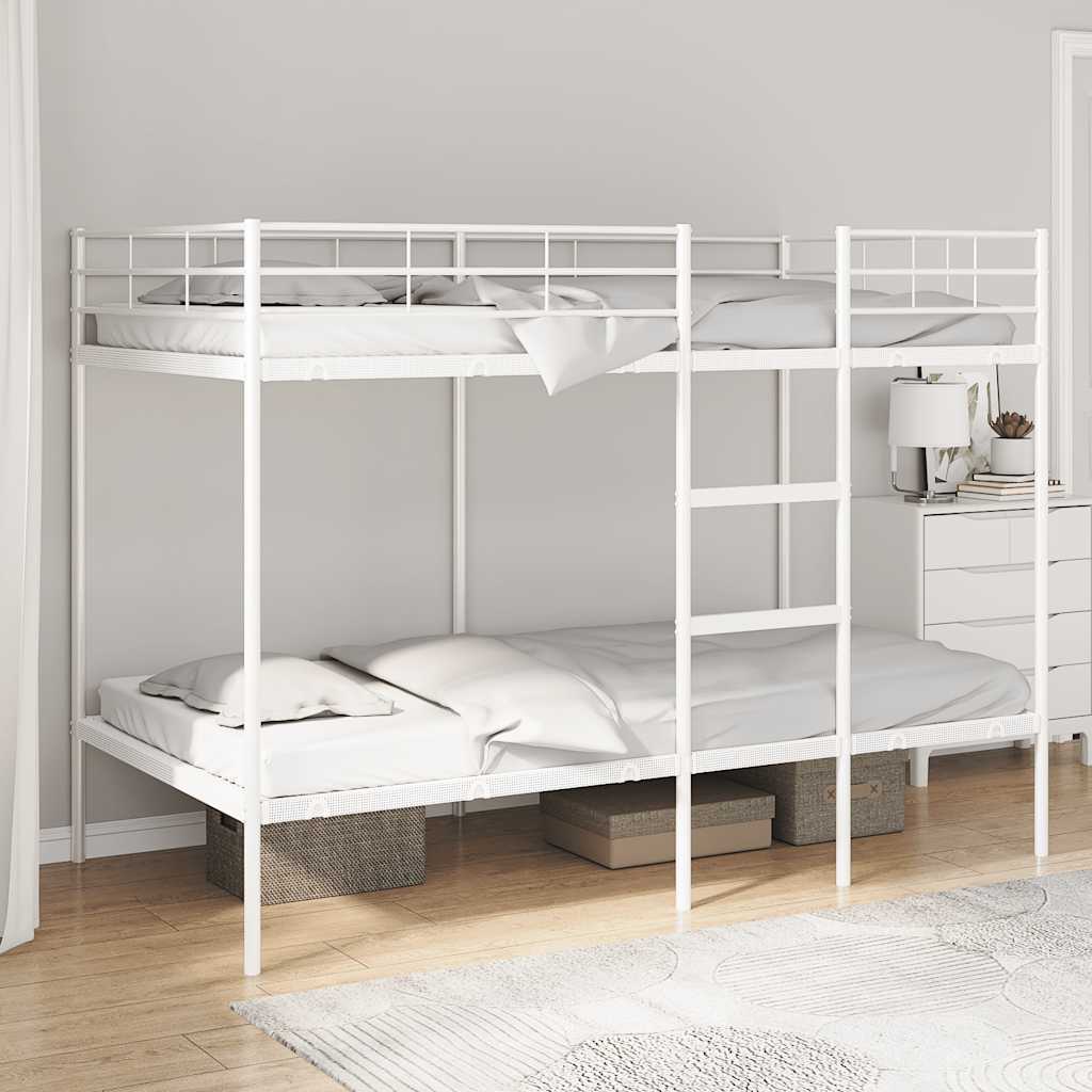 Lit superposé sans matelas blanc 107x203 cm acier