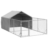 Niche d'extérieur pour chien enclos 4x2x1,5 m acier galvanisé