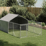 Niche d'extérieur pour chien enclos 4x2x1,5 m acier galvanisé