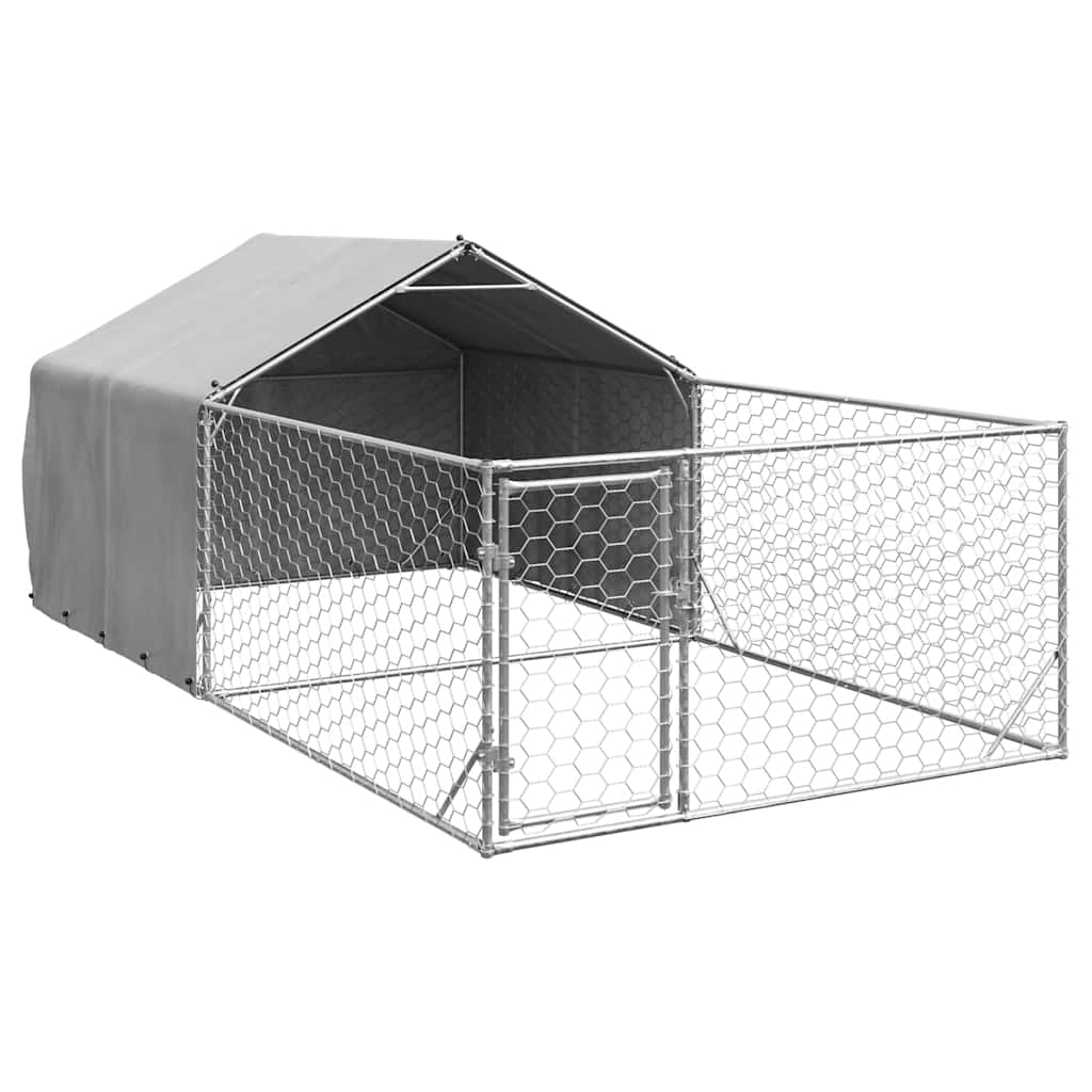 Niche d'extérieur pour chien enclos 5x2x1,5 m acier galvanisé