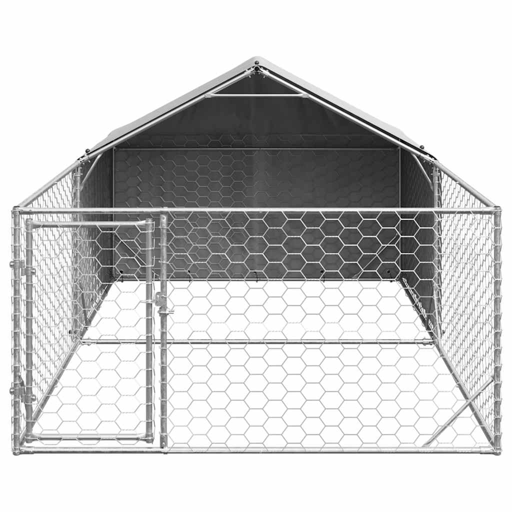 Niche d'extérieur pour chien enclos 5x2x1,5 m acier galvanisé