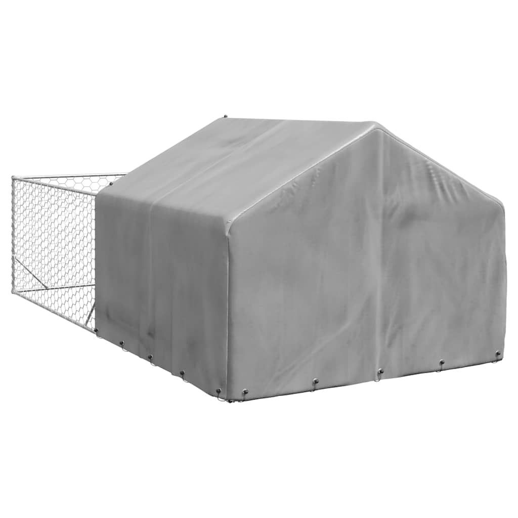 Niche d'extérieur pour chien enclos 5x2x1,5 m acier galvanisé