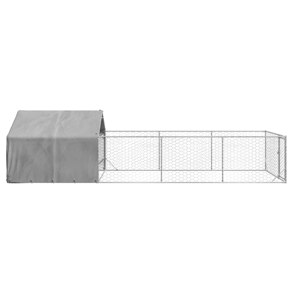 Niche d'extérieur pour chien enclos 7x2x1,5 m acier galvanisé