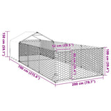 Niche d'extérieur pour chien enclos 7x2x1,5 m acier galvanisé