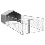 Niche d'extérieur pour chien enclos 6x2x1,5 m acier galvanisé