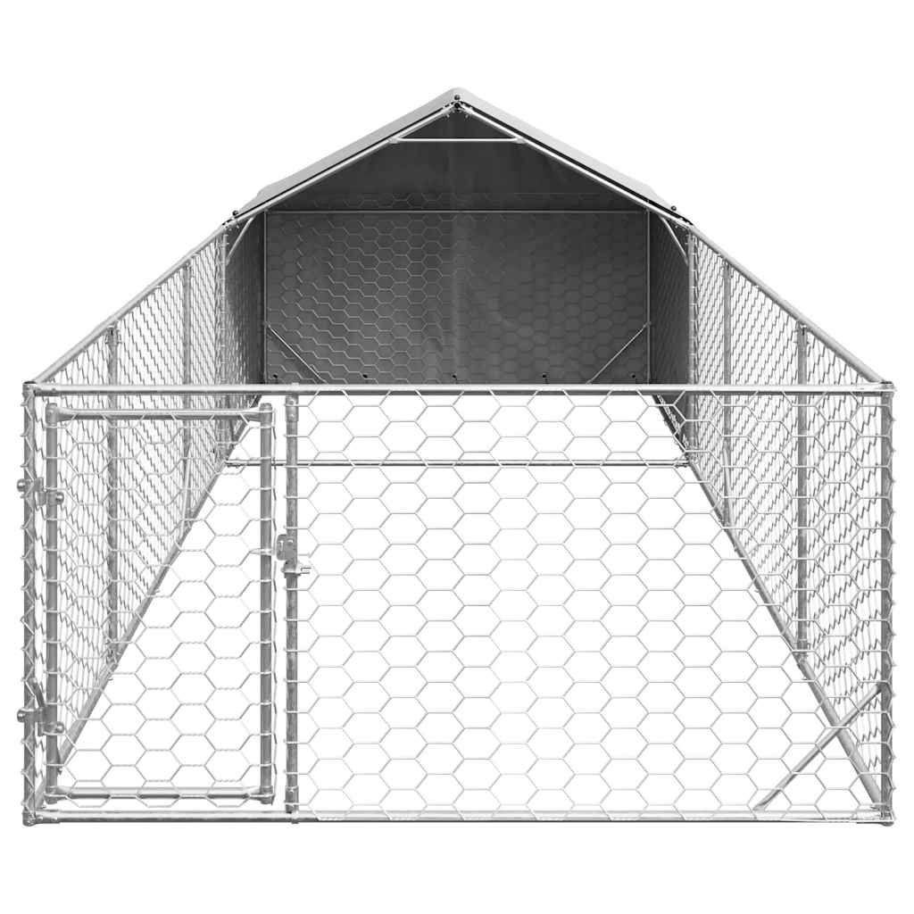 Niche d'extérieur pour chien enclos 6x2x1,5 m acier galvanisé