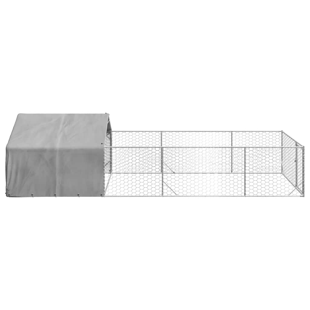 Niche d'extérieur pour chien enclos 6x2x1,5 m acier galvanisé