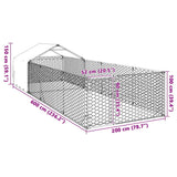 Niche d'extérieur pour chien enclos 6x2x1,5 m acier galvanisé