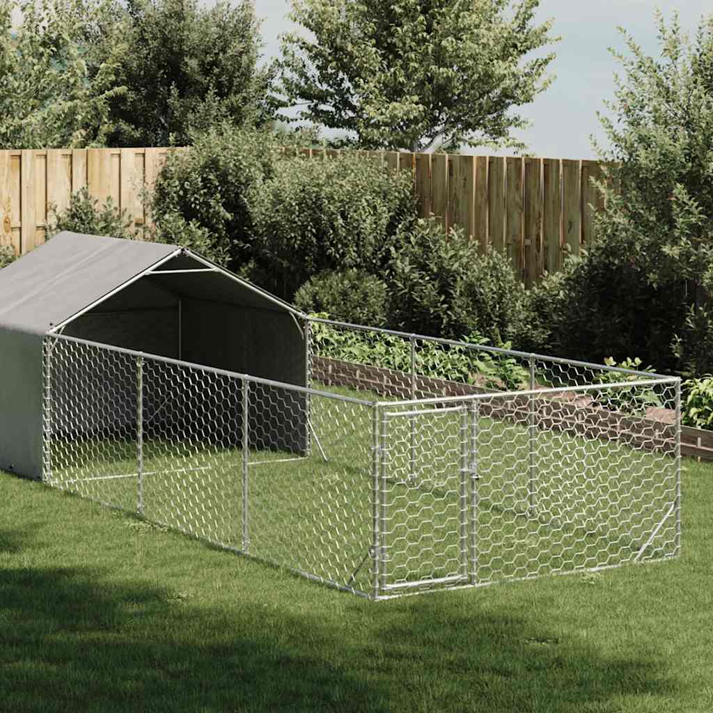 Niche d'extérieur pour chien enclos 6x2x1,5 m acier galvanisé