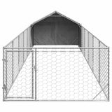 Niche d'extérieur pour chien enclos 8x2x1,5 m acier galvanisé